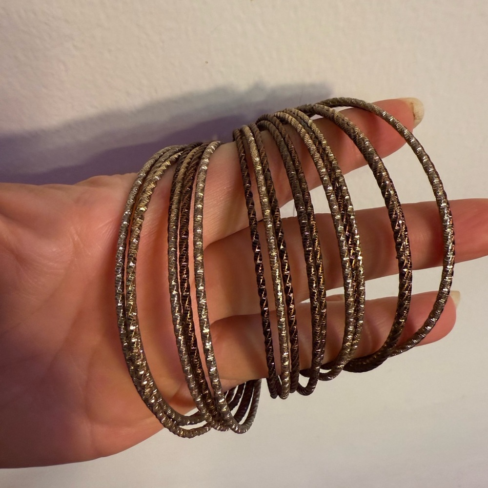 Metal gold tone bangles